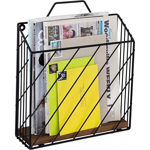 Wall Mounted Magazine Holder - Matte Black