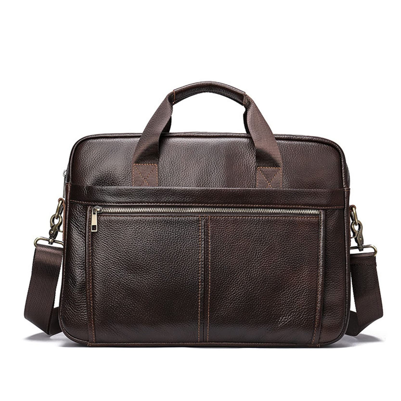 Serviette affaires homme en cuir véritable pour ordinateur portable