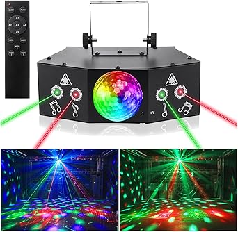 DJ Disco Ball Party Lights with DMX512 and Sound Activated, LED Stage Lighting Show Strobe Light for Parties Indoor Dance Wedding Karaoke Bar KTV Club Christmas Halloween Music Rave Lamp