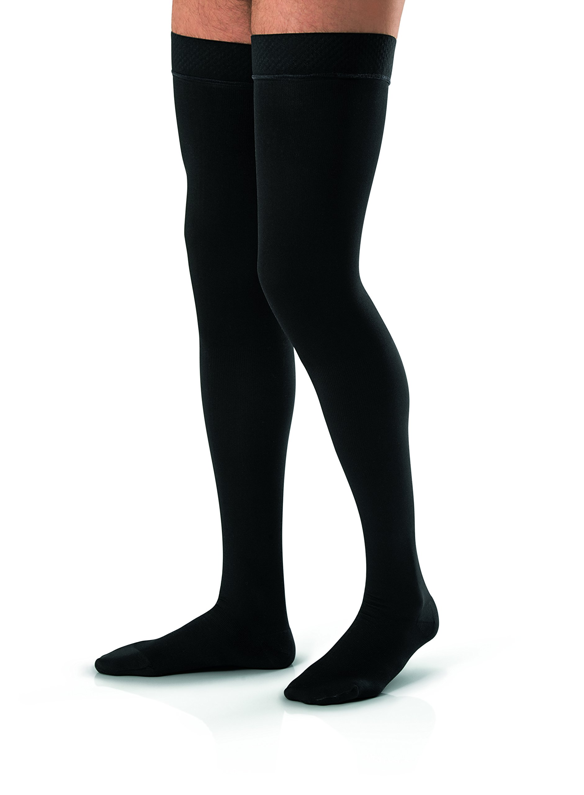 BSN Medical 115408 JOBST for Men Compression Hose, Thigh High, 20-30 mmHG, Closed Toe, Small, Black