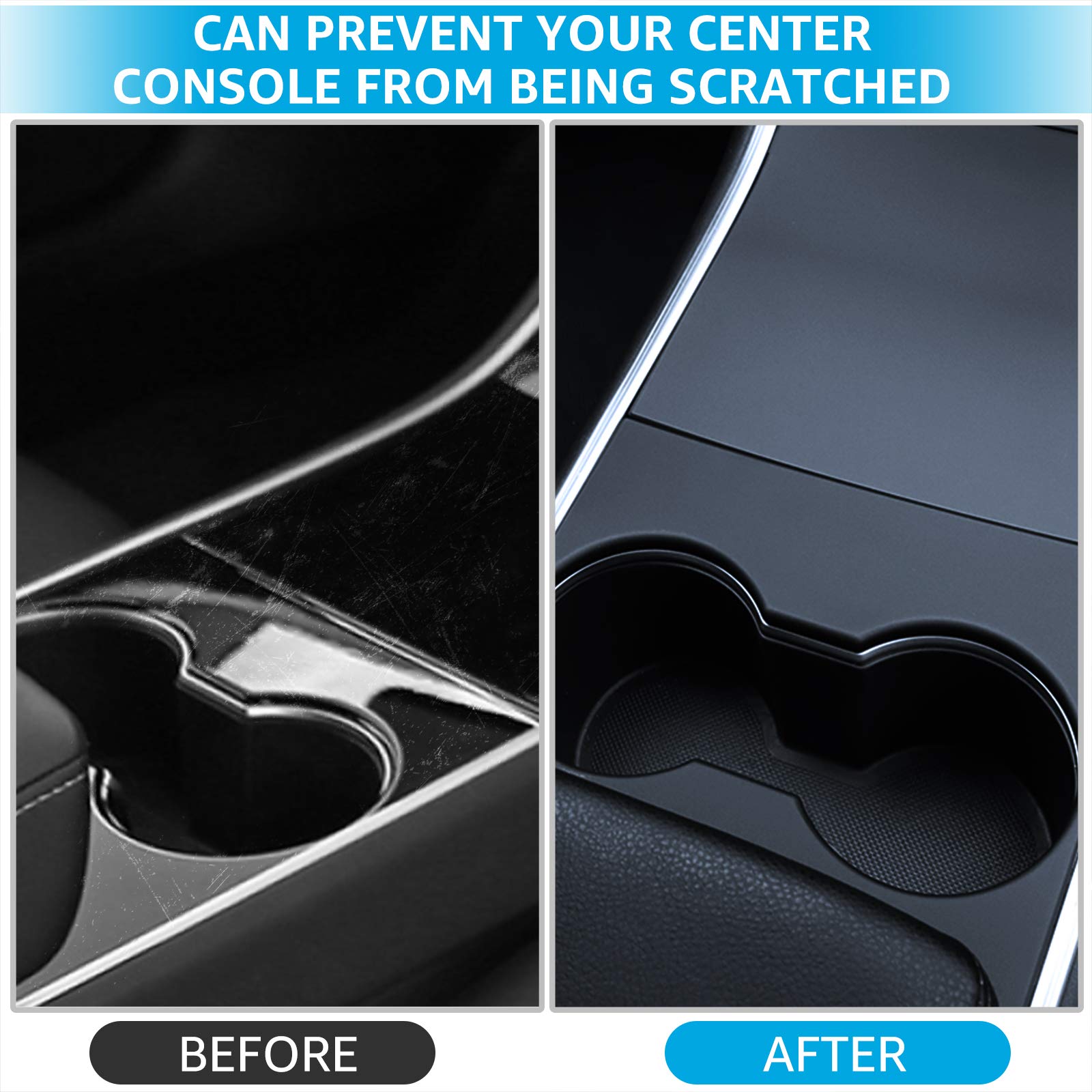 Motrobe Tesla Model Y Model 3 Center Console Panel Cover Matte Black