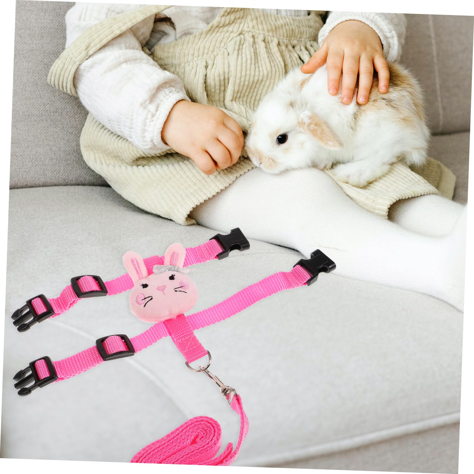 ERINGOGO 1Set Adjustable Rabbit Harness and Leash for Pets Lightweight Comfortable Ferret Walking Gear for Outdoor Activities Includes for Pet Control
