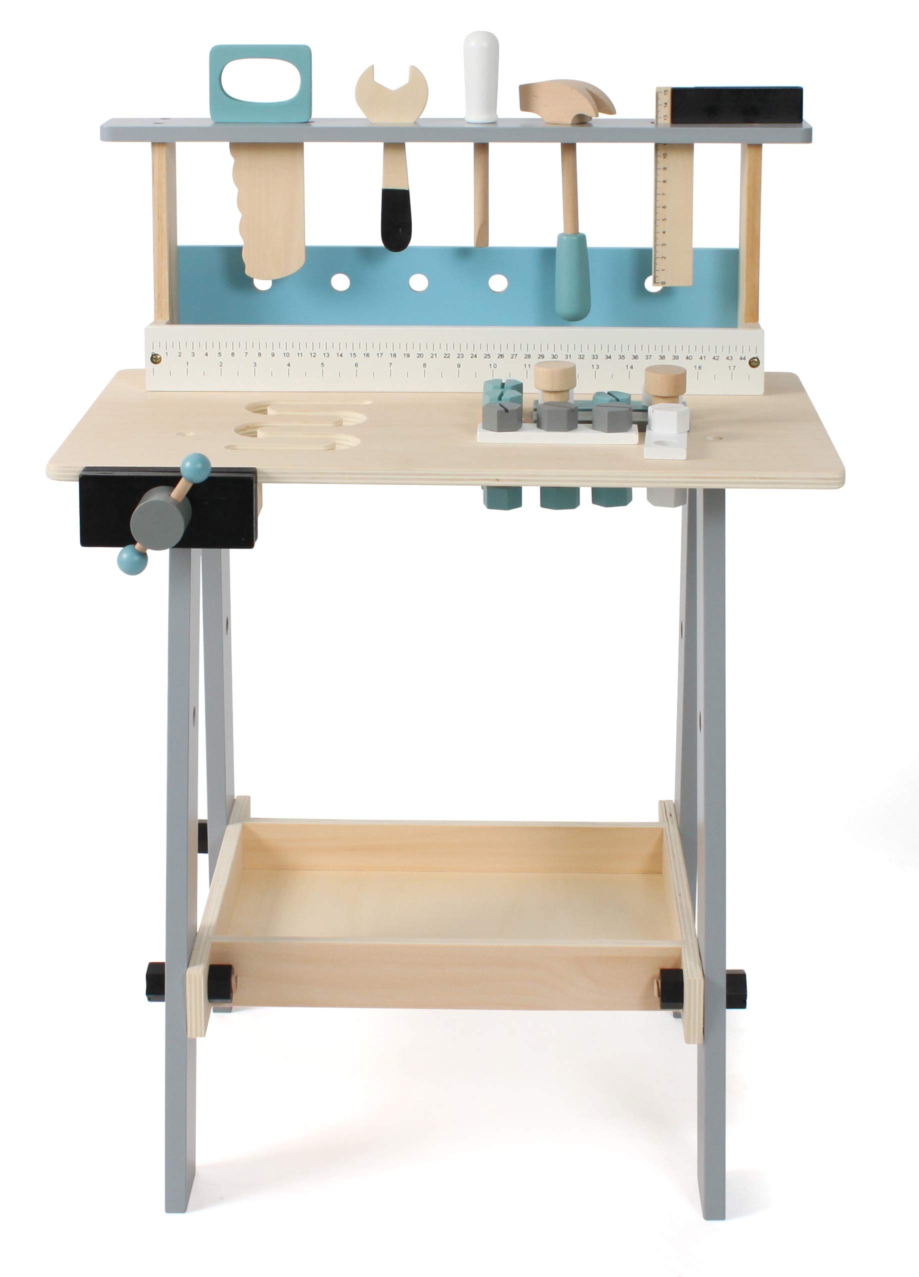 Bayer Chic 2000 Kinder-Werkbank | Holz | Mit Werkzeug & Zubehör | Robuste Werkbank aus Holz für kleine Handwerker. Inklusive umfangreichem Zubehör. Fördert Geschick & Kreativität ab 3 Jahren.