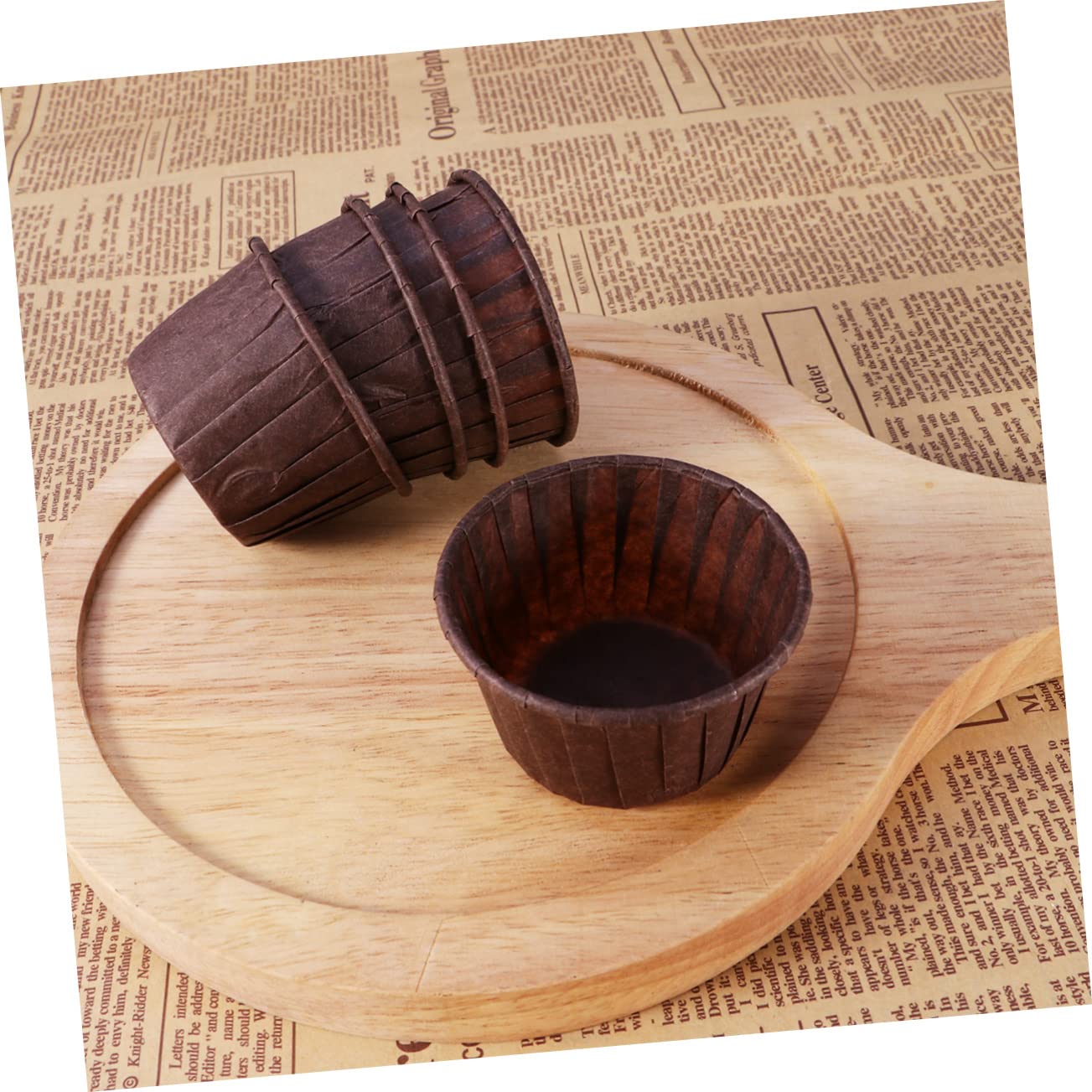 Ciieeo 300piezas Tazas De Papel Para Muffins y Antigrasa y No Adhesivas Para Hornear Postres Chocolate Para Fiestas y Eventos Chocolate