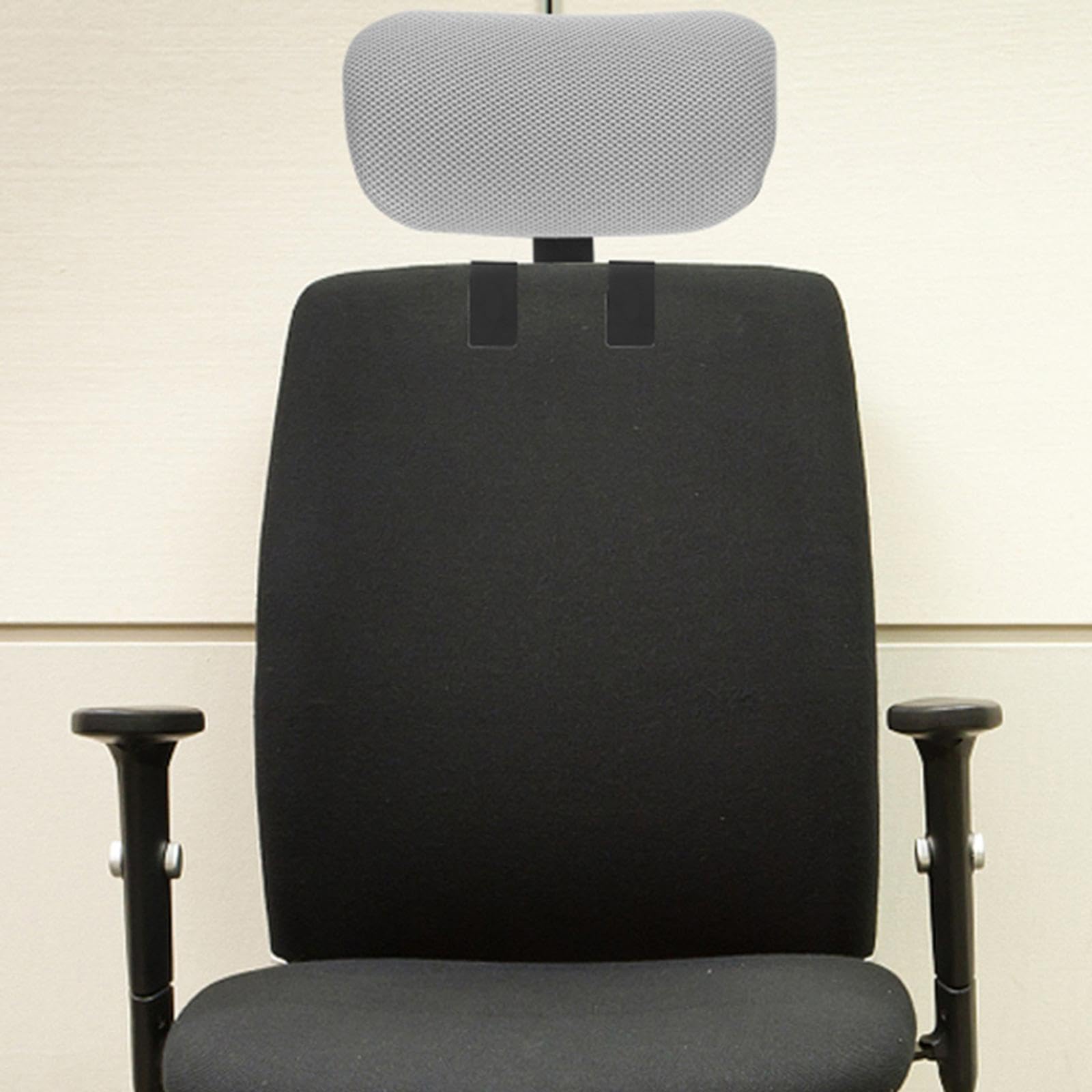 LOVIVER Bürostuhl-Kopfstütze, Kopfkissen, Verstellbarer Höhenwinkel, atmungsaktiv, bequem, Stuhl-Nackenkissen, Nackenstützkissen, Grau im schwarzen Rahmen