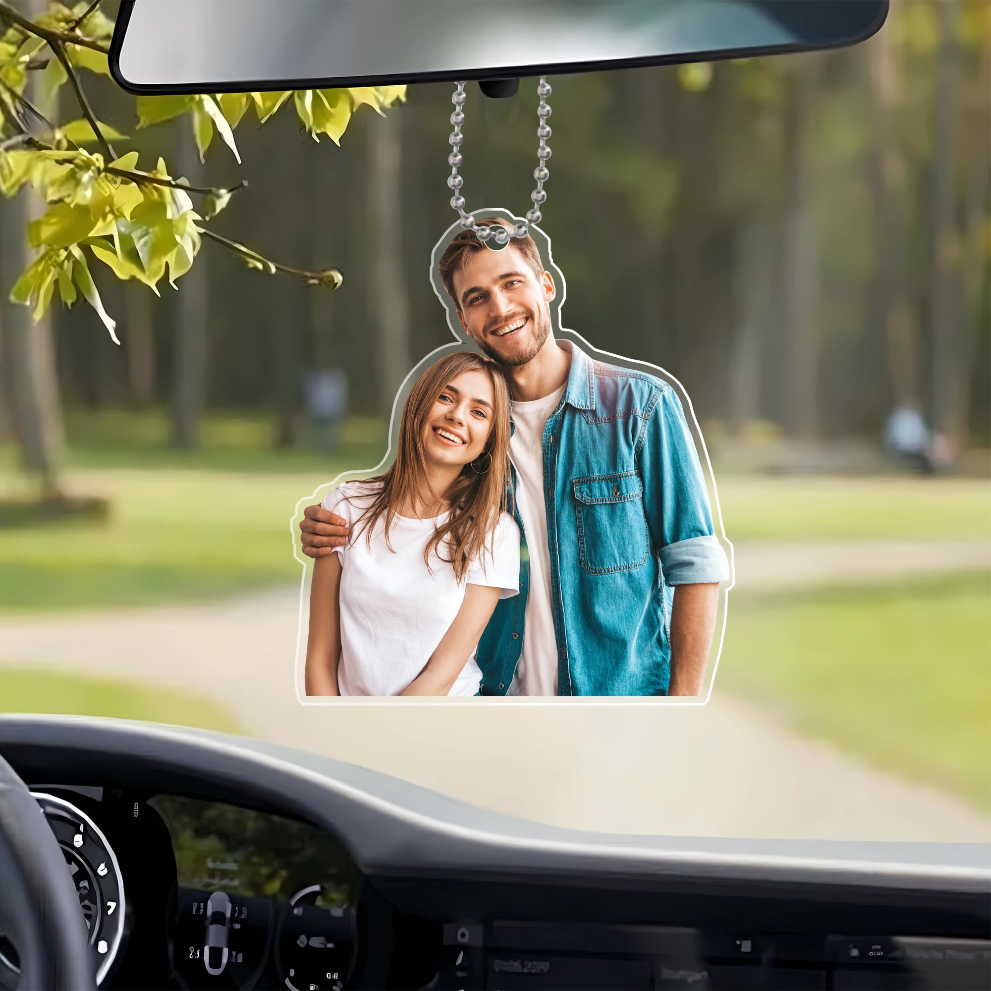 Noonative Style 3 Personalized Acrylic Car Ornaments,Custom Photo Couple Car Ornament,Gift For Girlfriend Boyfriend Wife Husband Valentine's Day Anniversary