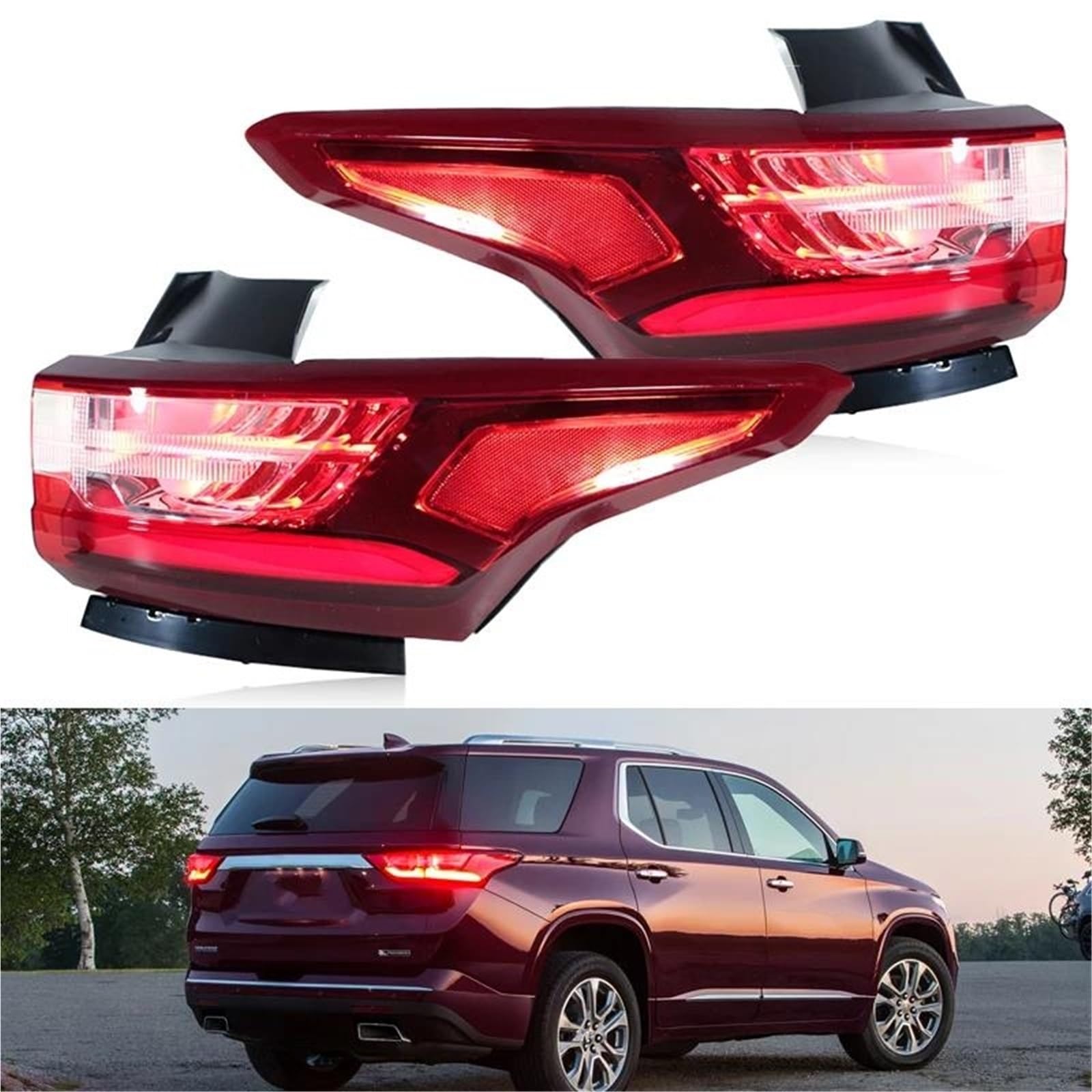 Luz Trasera Para Chevy Para Traverse 2018 2019 2020 Luces Traseras LED Para Automóvil DRL Luz Trasera De Freno Marcha Atrás 84618032 84990362 Luces Traseras(Izquierda)