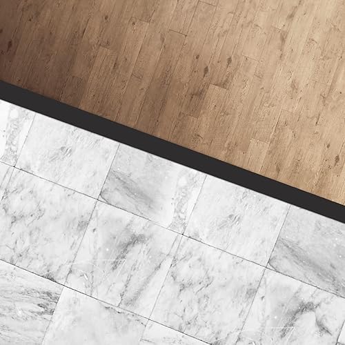 Miniatura 4 de Tira de transición de piso de PVC de 6.56 pies, doble impermeable, autoadhesiva, tira divisora de piso adecuada para transiciones de umbral con una