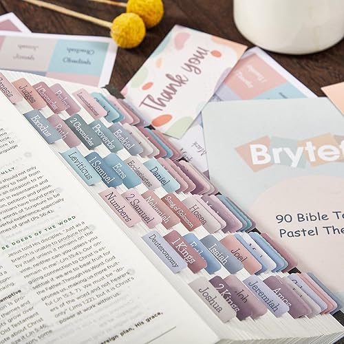 Miniatura 7 de Pestañas de Biblia pastel, pestañas de Biblia laminadas para mujeres, suministros de diario de la Biblia, pestañas de libro de la Biblia, regalo