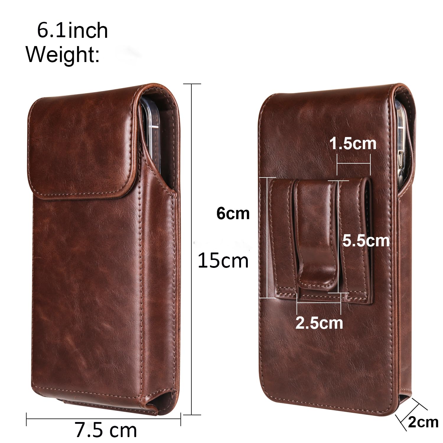 Pochette de Clip Ceinture de Téléphone Portable en Cuir, Etui Ceinture Smartphone Homme, Cuir Sacoche avec Boucle de Ceinture Voyage Housse de Transport Portefeuille Porte-Cartes Coque de Ceinture