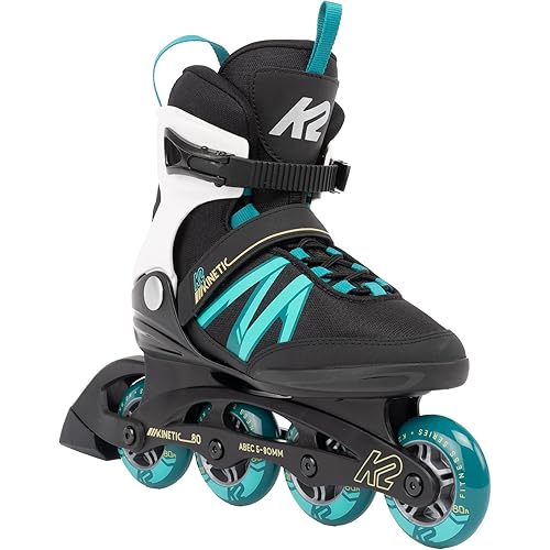 K2 Skate Kinetic 80 W, Color: Black/Turquoise, Size: 6 (I220200801060)