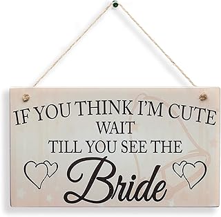 CAKIROTS Wedding Party Engagement Decoration Love Bride Friendship Sign Decor Rope Signs Flower Girl Hanging Plaque Gift 10x6 Inches