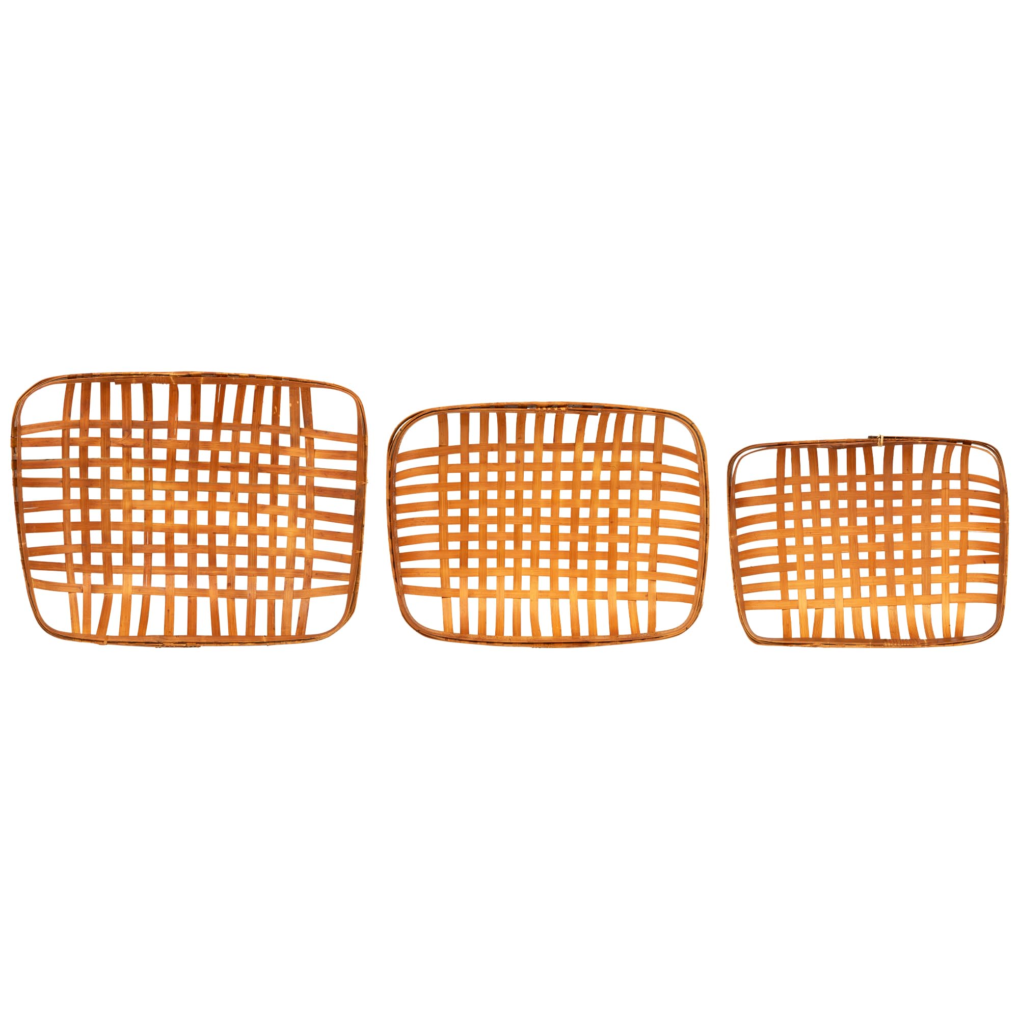 Northlight Rectangular Lattice Tobacco Baskets - Brown - Set of 3
