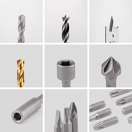 Miniatura 5 de Luckyway - Juego de 400 puntas de destornilladorjuego de brocas de plástico para pared de yeso