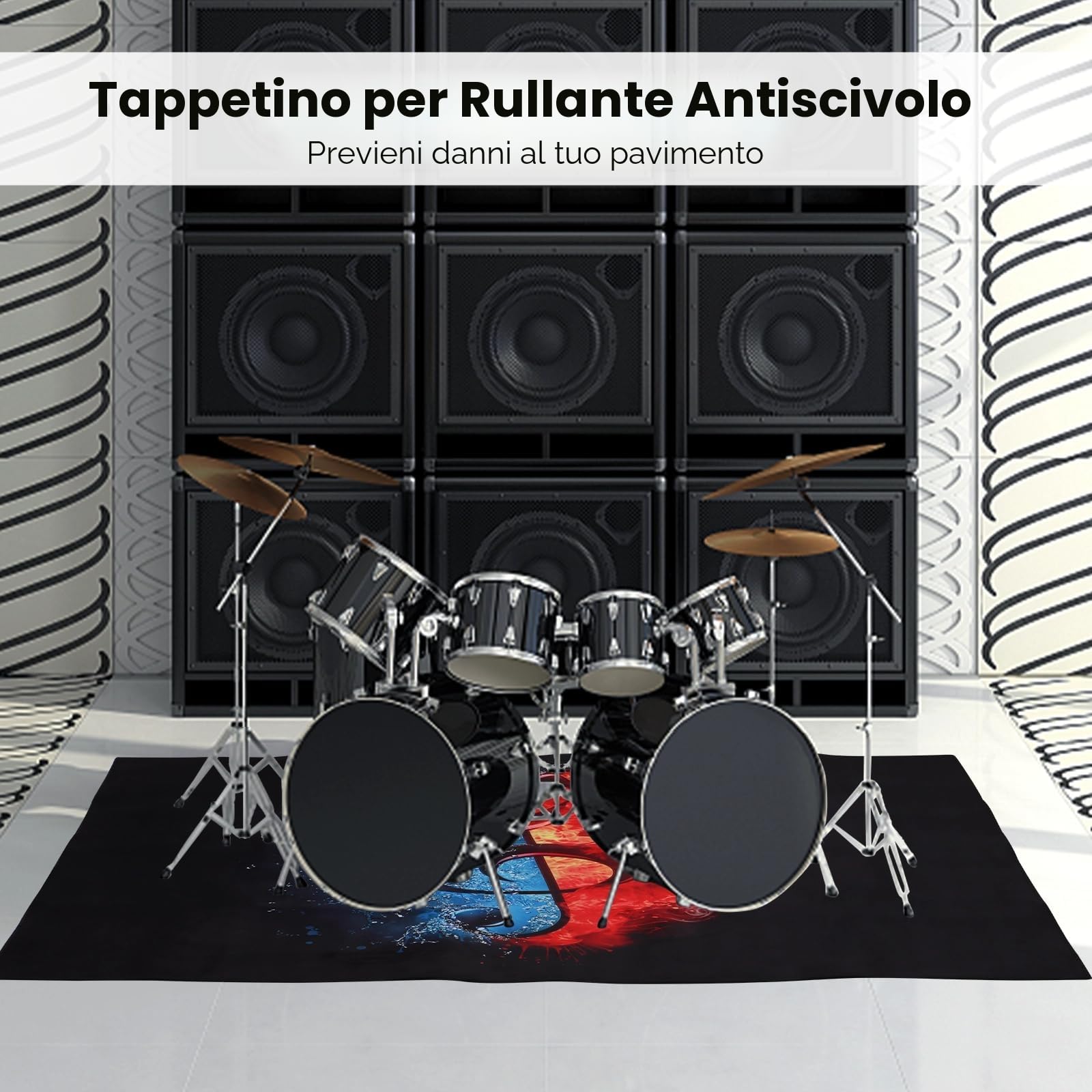 Tappeto per batteria, tappetino elettrico insonorizzata, accessori per batteria elettrica, set jazz, regalo per batteristi