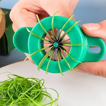 2Pcs Green Onion Slicer Tool, 12 Blade Kitchen Vegetable Shredder | 12 Sharp Blades Quickly cut Onions Into Thin and Even Strips, Making it an Easy Kitchen Preparation Tool.