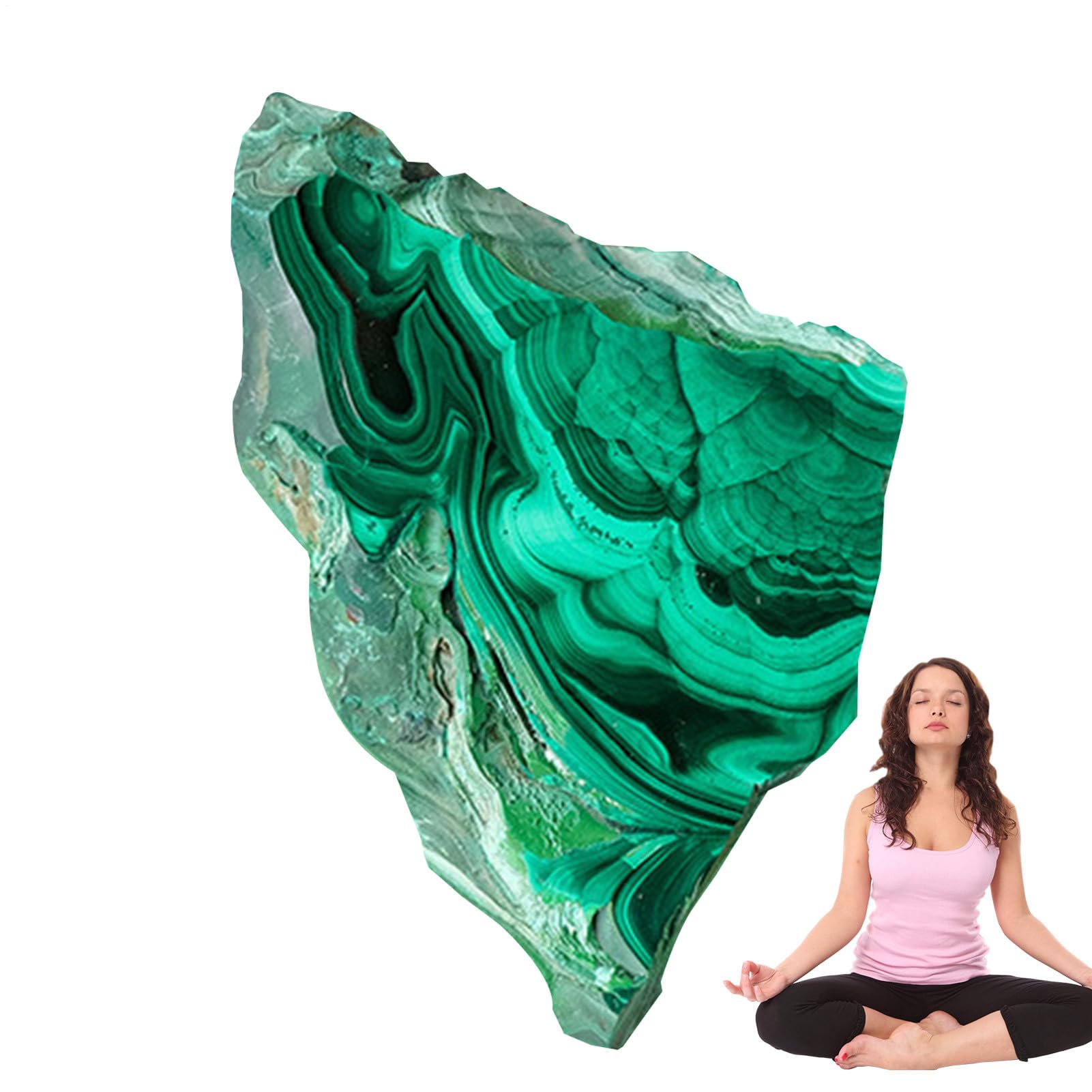 Natural Malachite Disc - Polished Crystal Stone Green Mineral Display | Authentic Artifact from Copper Carbonate Sample Collection, Hand Finished Decorative Material, Craft Components