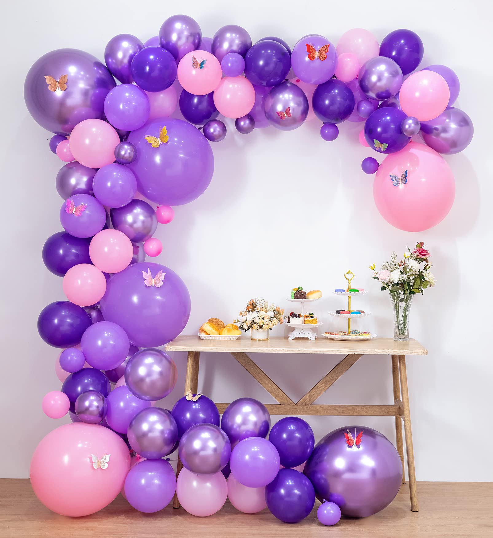 Buy LFVIK Purple party background Pink Balloons Garland Arch Kit