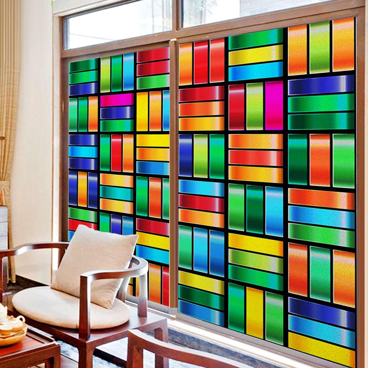 幾何学模様の多色ガラス装飾品 幾何学模様の多色ガラス装飾品