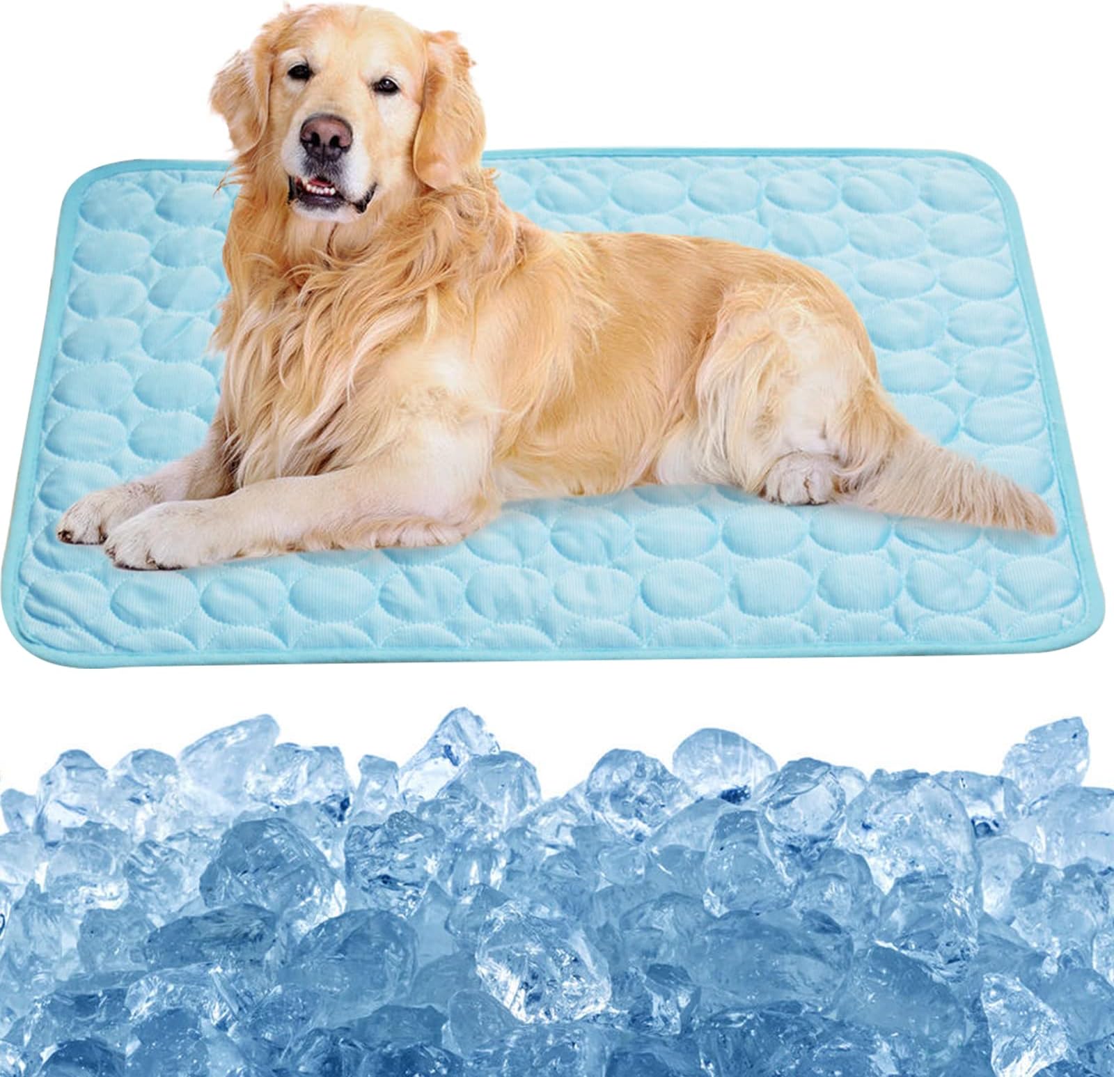 Pet Cooling Pad Extra Large Dog Summer Sleeping Mat Pet Cats Cooling Blanket Sleep Cushion Pet Supplies Keep Pets Cool Comfort for Cats and Dogs for Kennel Sofa Bed Floor Travel Car Seats (XL, Blue)