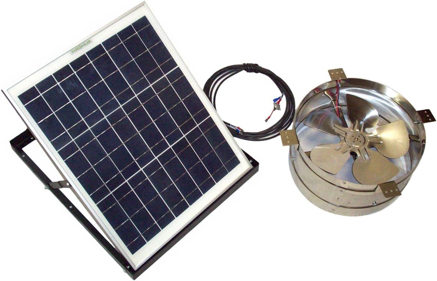 Powered Attic Gable Fan - 30 Watt Solar Panel - 1911 CFM Ventilator Fan - with Thermostat