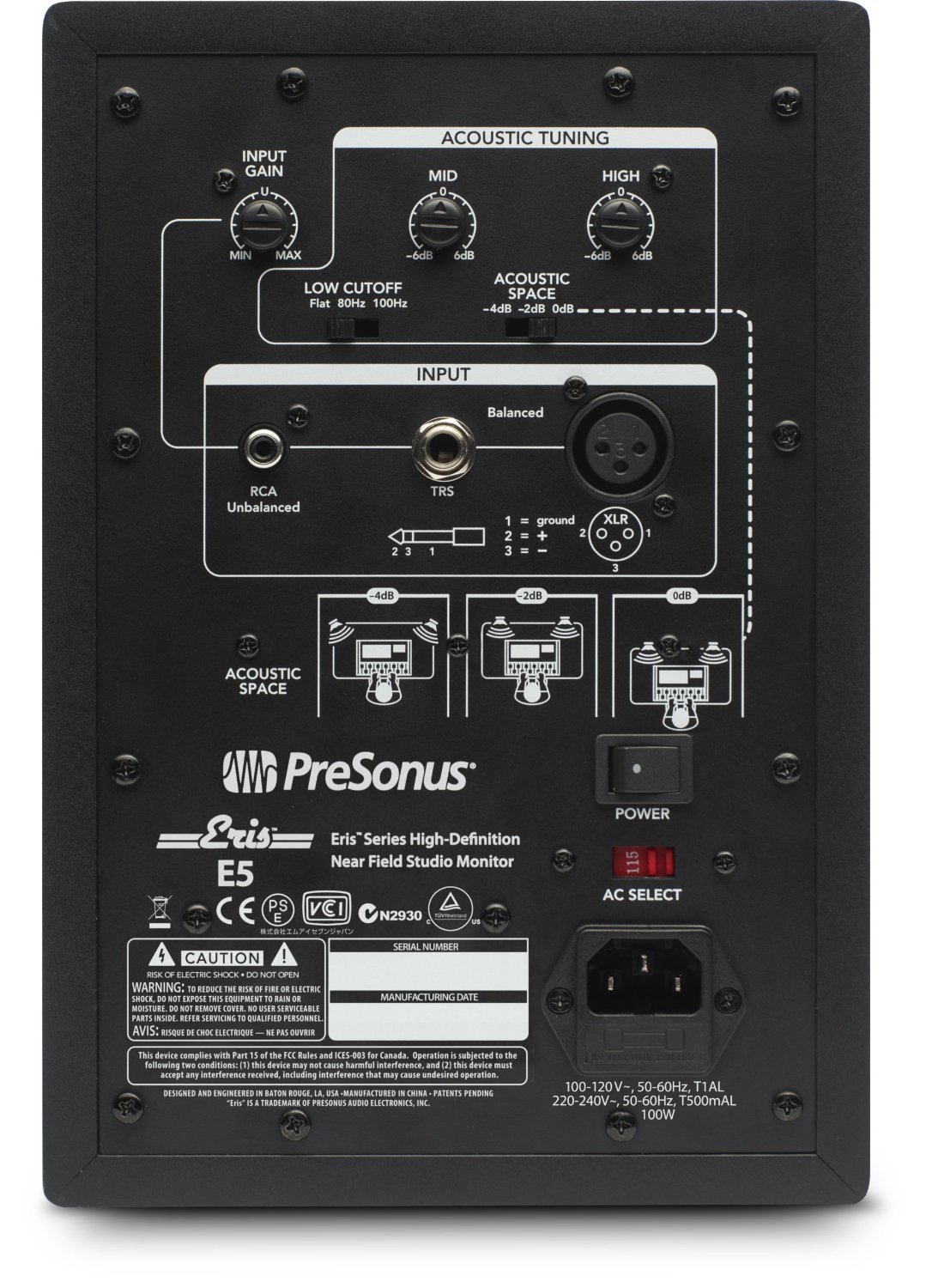 PreSonus Eris E5 Moniteur de studio actif à 2 voies 13,3 cm