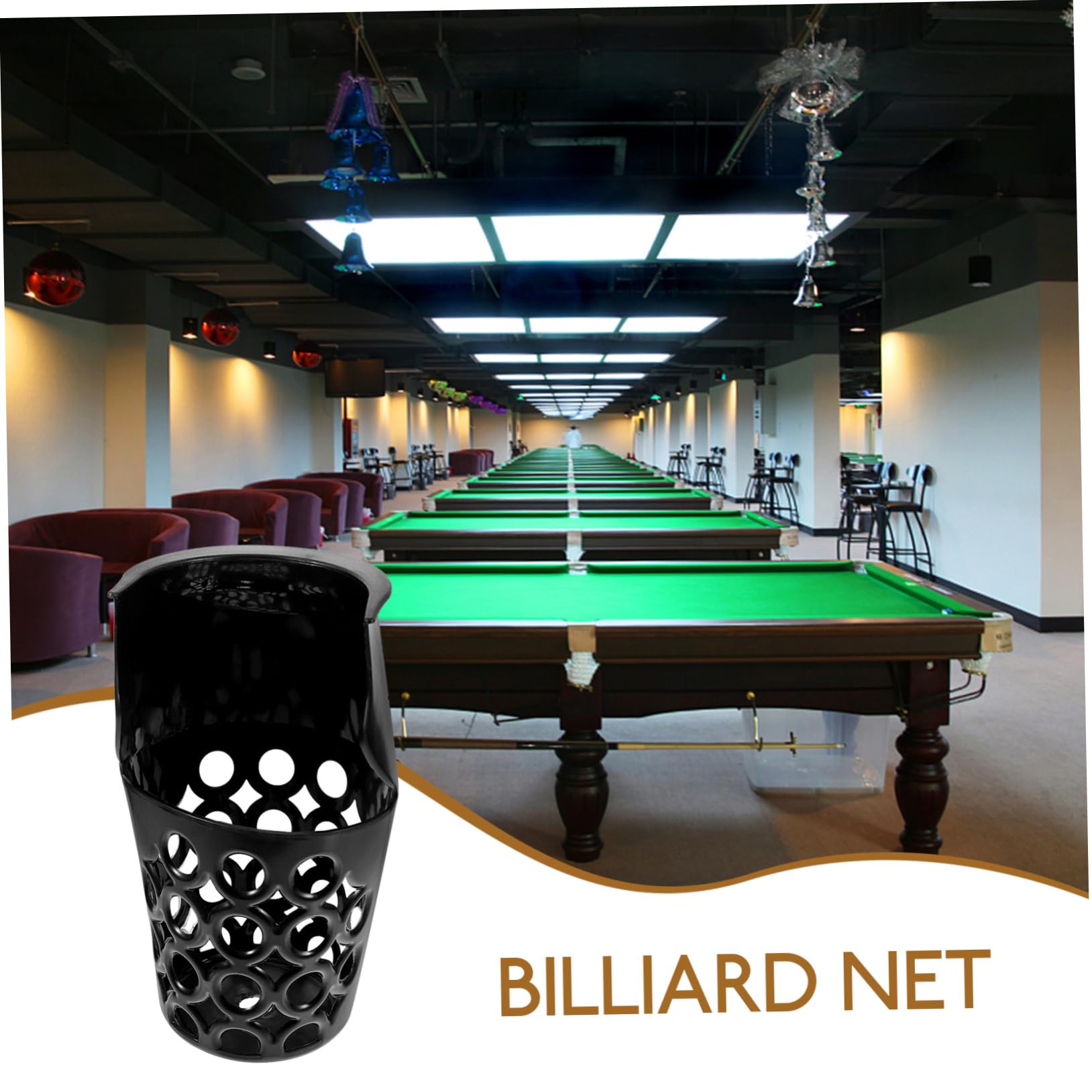 Milisten Cesta Lateral para Mesa de Billar con Bolsillos Desplegables Snooker PP Almacenamiento