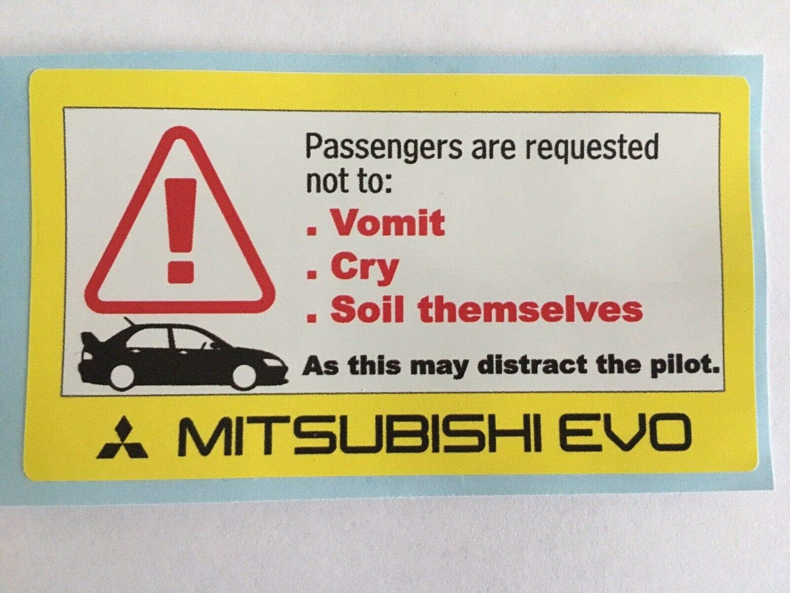 MITSUBISHI EVO EVOLUTION CAR FUNNY CAR DASHBOARD STICKER DECAL TRACK RACE SOIL SICK 6 7 8 9 10 RALLIART