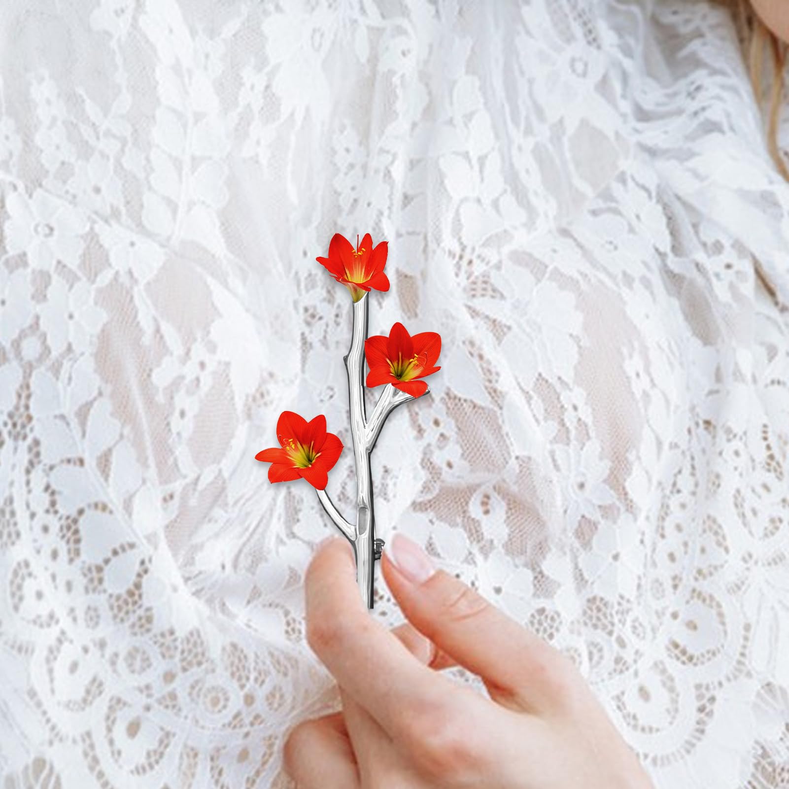 Broche Porta Ramo | Pin para Flores Frescas y Secas con Forma de Rama | Accesorio Elegante para Chaqueta, Sombrero Bolso | Para Bodas, el Día a Día