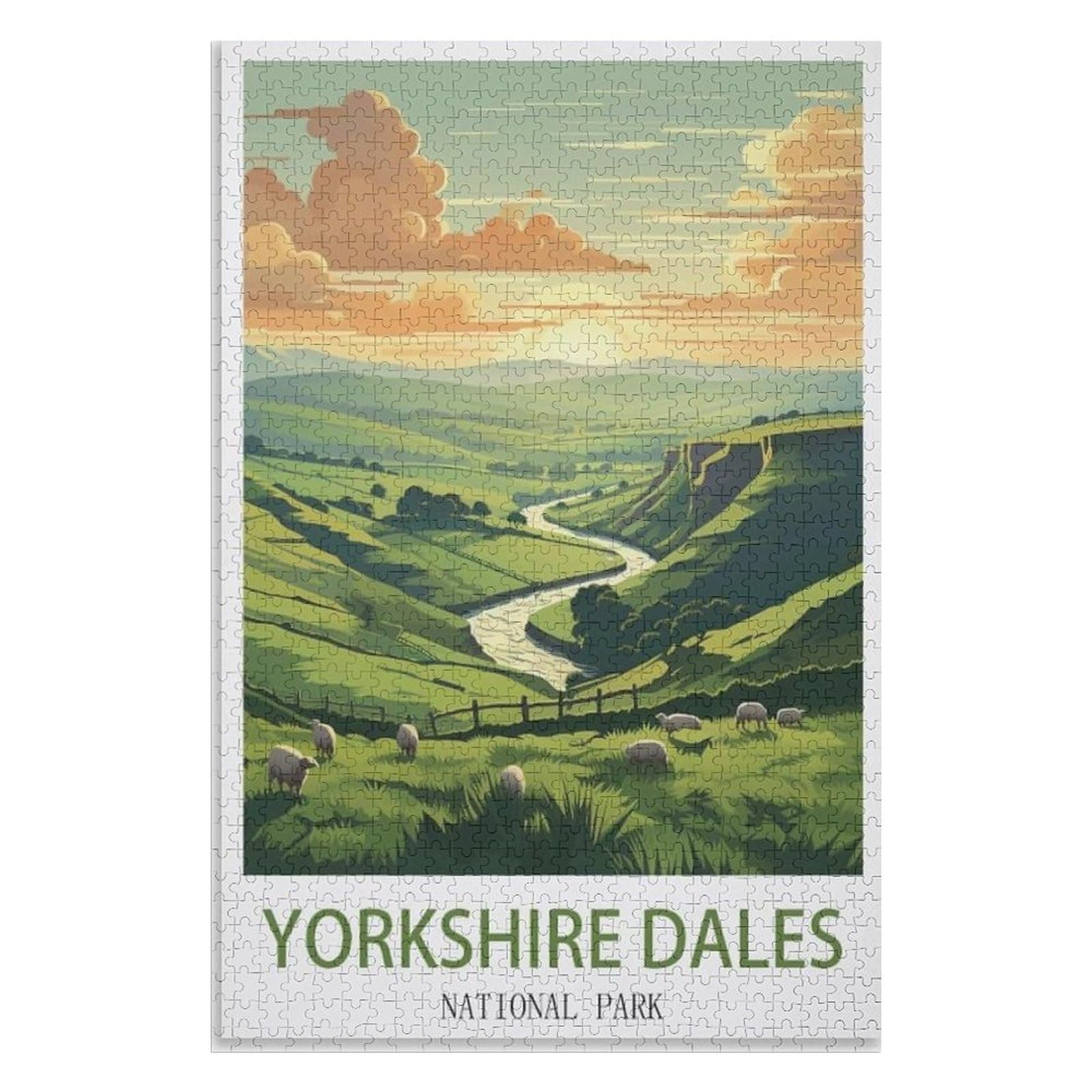 Gift puzzle games，Yorkshire Dales National Park，Adults 1000 Piece Jigsaw Puzzle- Christmas，38x26，paper puzzle，AA-951