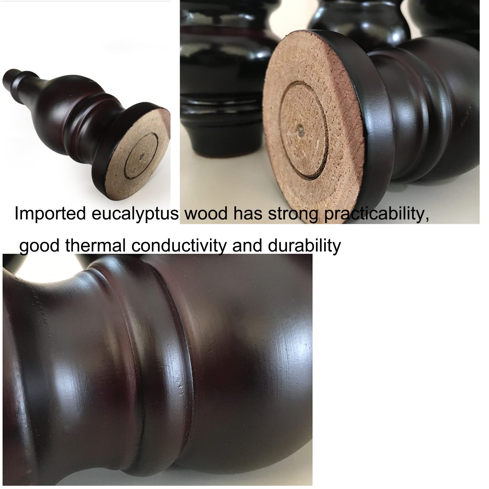 Juego de 4 patas de madera maciza para muebles, patas redondas de madera con forma de calabaza, placa de montaje, tornillos y almohadillas antideslizantes para sofá, silla, otomana, mesa, armario de