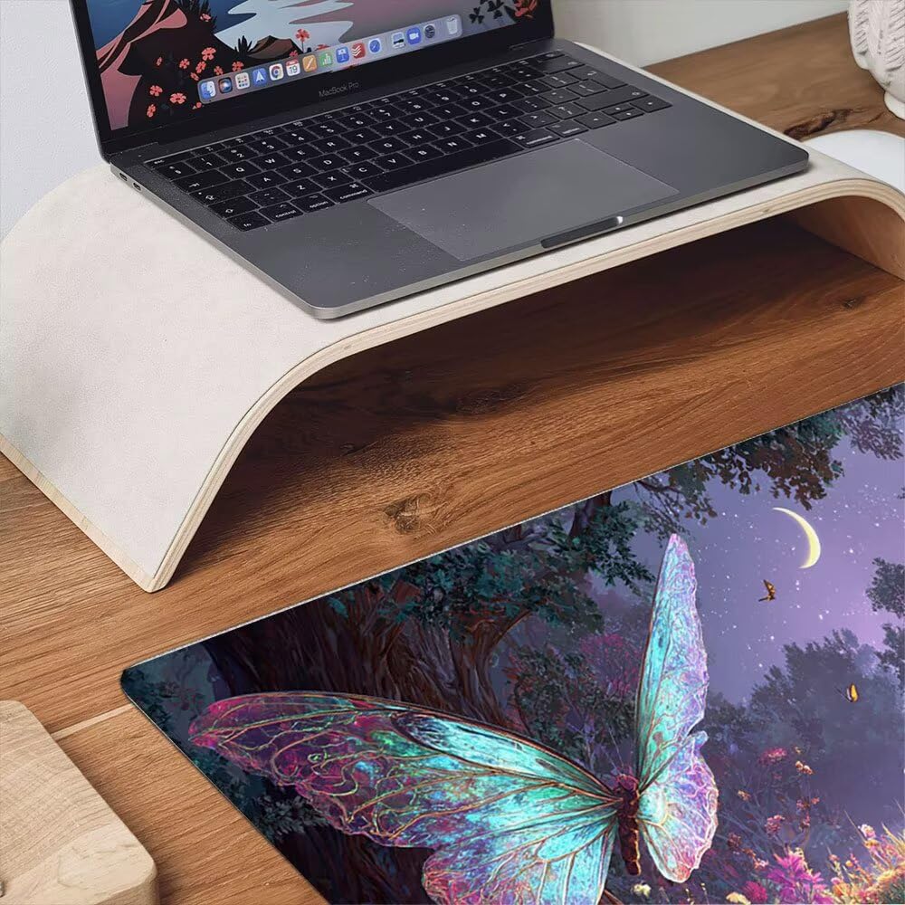 Duża podkładka pod mysz do gier XXL 1200 x 600 x 3 mm z zszytymi krawędziami, trwała antypoślizgowa podstawa z naturalnej gumy, zmywalna podkładka pod klawiaturę, nadaje się do gier, domu biura, żółw