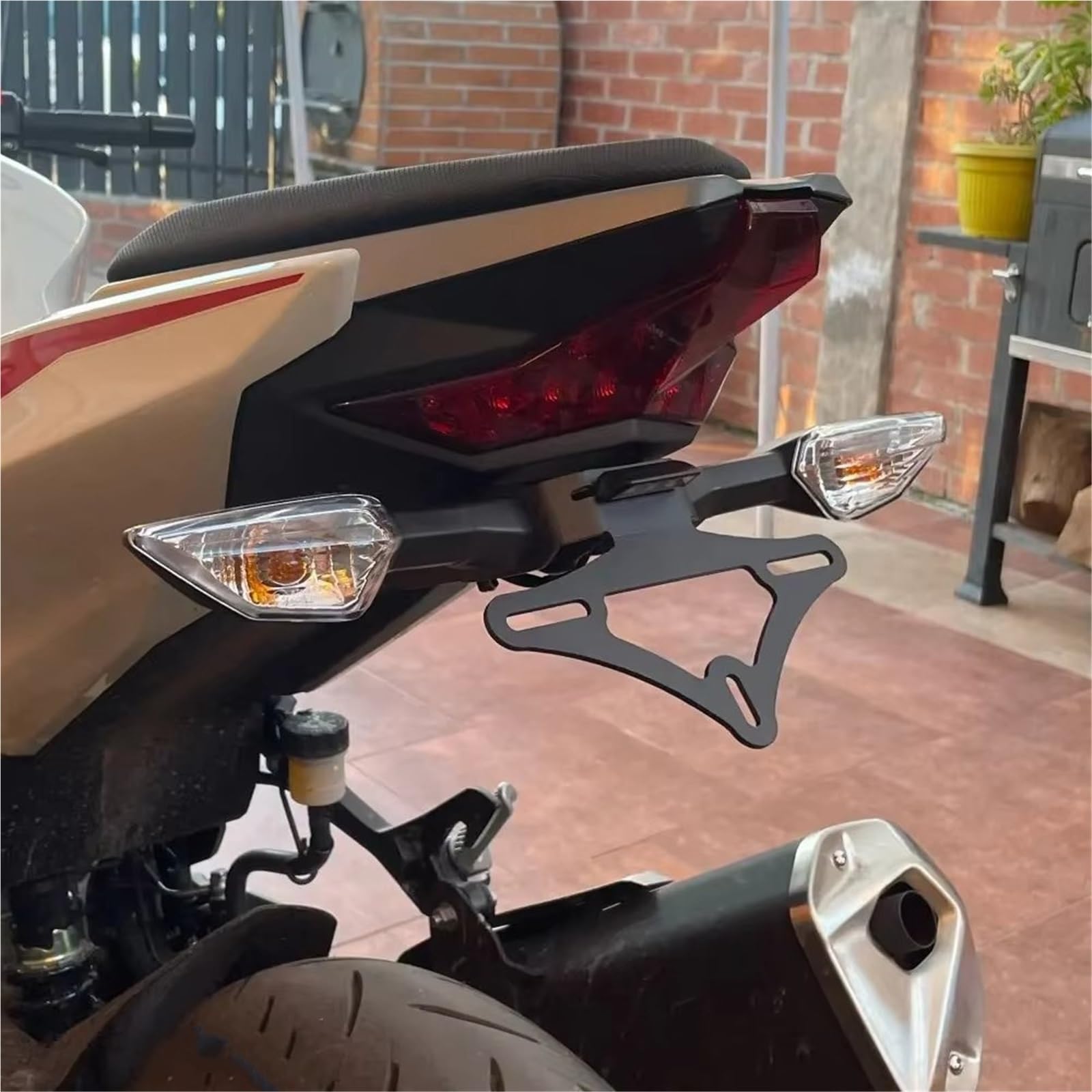 targa moto Per Kawasaki Z500 Per Ninja 500 Z 500 Per Ninja500 SE 2024 2025 Portatarga Moto Per Fender Eliminator Portatarga Moto(Nero)