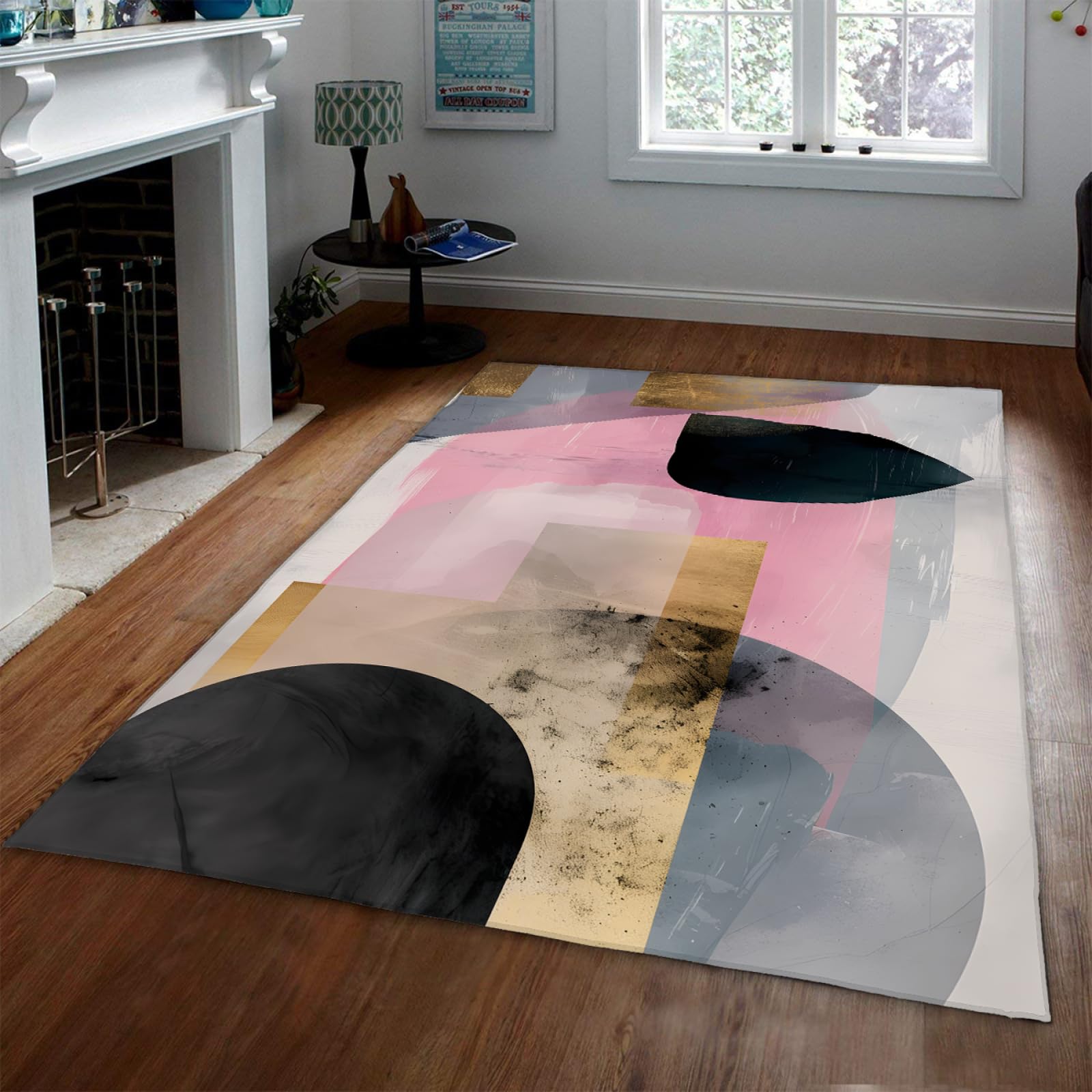 Tapis moderne lumineux pour chambre de fille bohémienne et salon cosy de style boho chic