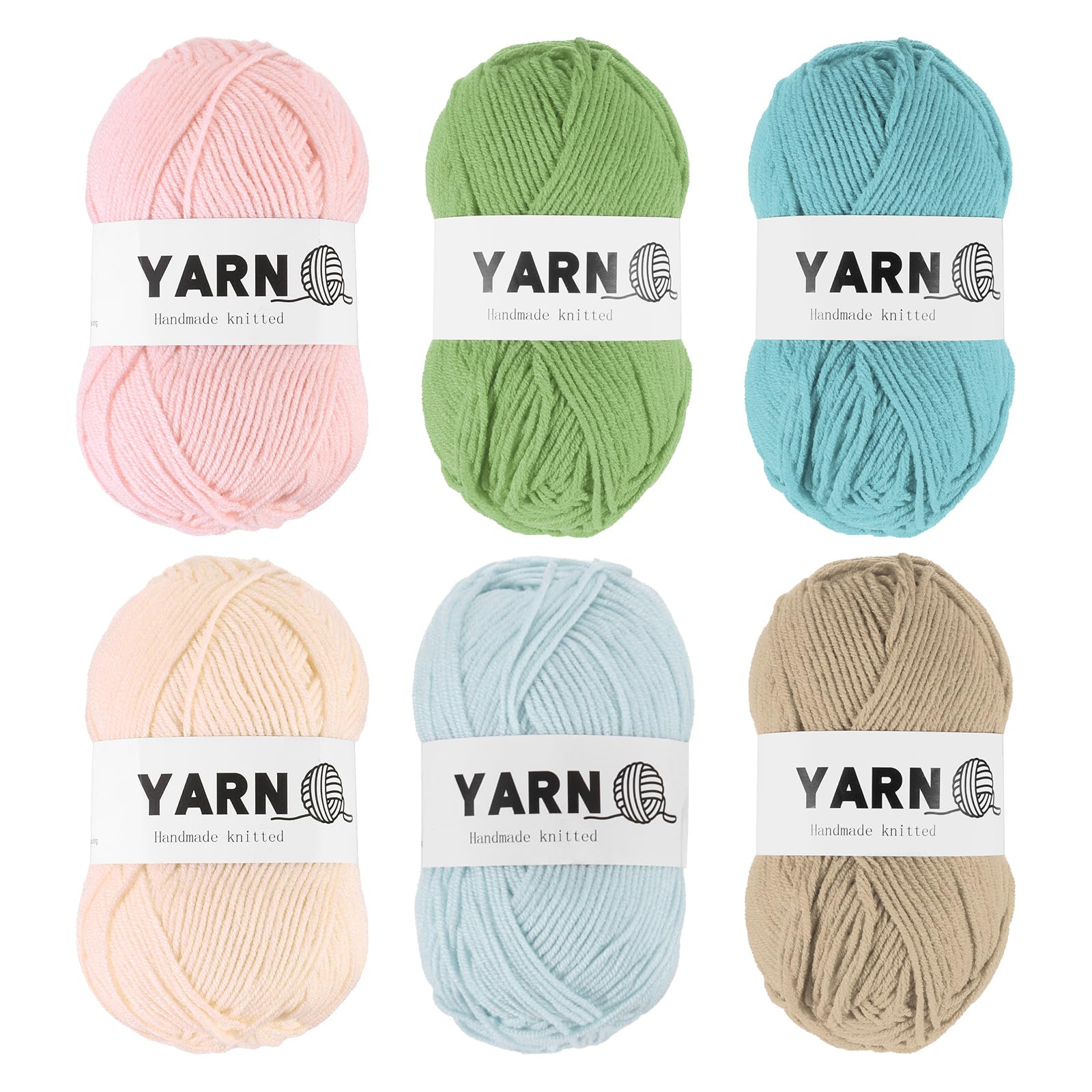 Hilo acrílico de 4 hebras suave para crochet kit de 6 piezas de 300g colores oscuros
