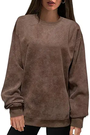Oversized Sweatshirt for Women Fashion: CrewNeck Causal Basic Fall Clothes Tops Loose Fit Pullove