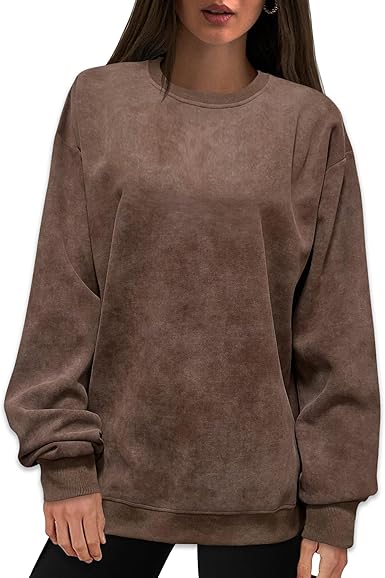 Oversized Sweatshirt for Women Fashion: CrewNeck Causal Basic Fall Clothes Tops Loose Fit Pullove