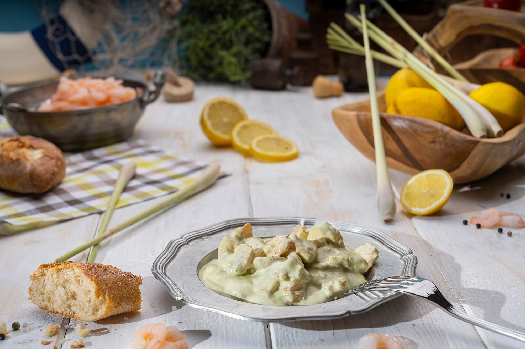 Klaassen Thai-Lemon Garnelensalat, in Handarbeit hergestellt, fruchtiges Thai-Gewürz, mit Zitronengras und Limetten, 1000g