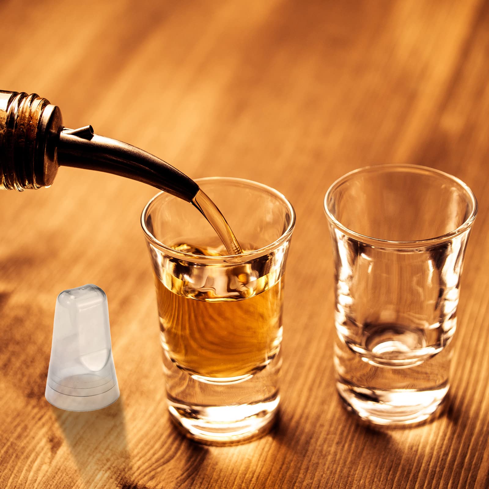 Lot de 100 couvercles de bec verseur translucides universels pour bouteille de liqueur - Couvercles anti-poussière pour la maison et la cuisine (transparents, 100)