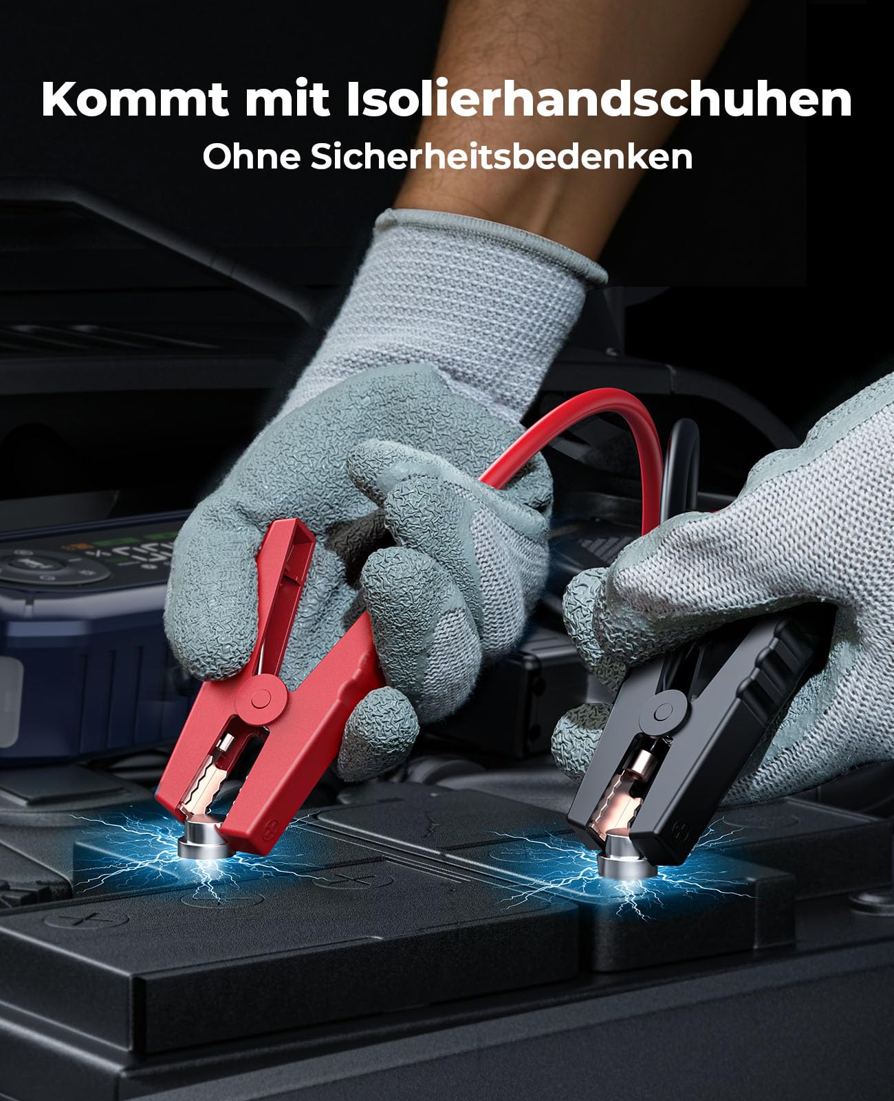 6000A Starthilfe Powerbank für Pkw mit Kompressor 150PSI, Auto Starthilfe Powerbank für Alle Benzin und 10.0L Diesel, Starthilfe mit 500 Lumen 4 Modi LED Licht und 3.3'' LCD Display, YaberAuto AP02