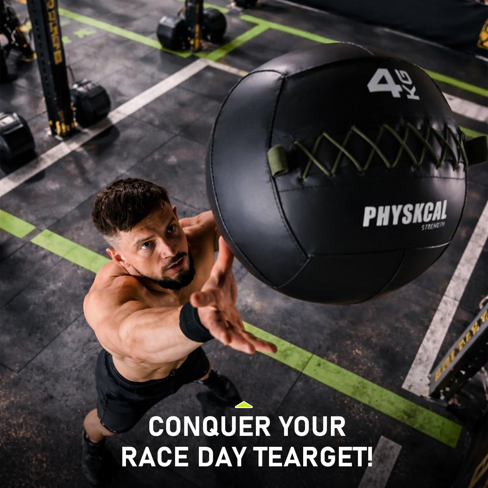 PhysKcal Medicine Wall Ball, pelotas de piel suave con peso para ejercicios dinámicos de cuerpo completo, entrenamientos HIIT, fortalecimiento de fuerza y resistencia, agarre cómodo con textura