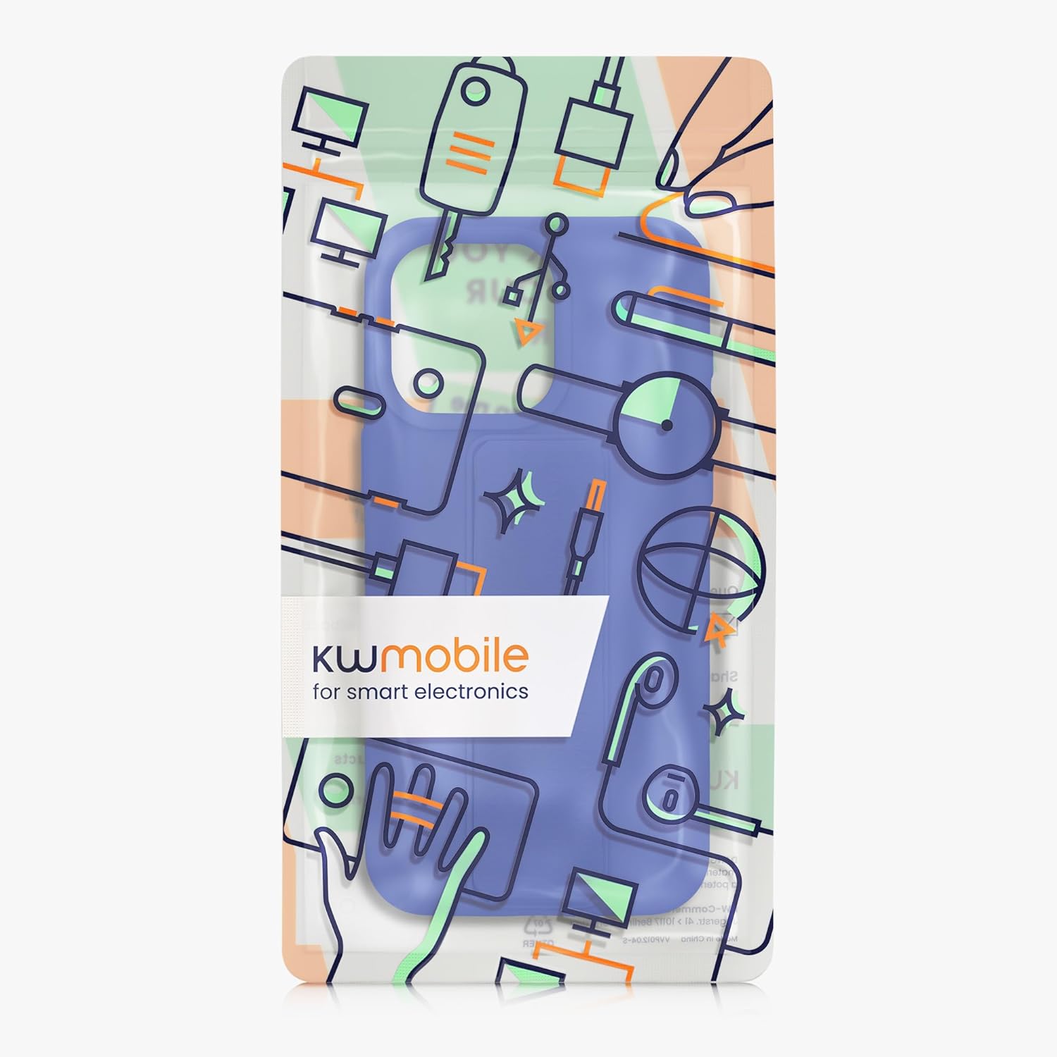 kwmobile Case Compatible with iPhone 15 Pro Max - Case with Hand Strap and Stand Soft TPU Silicone Coating - Baltic Blue - Image 7