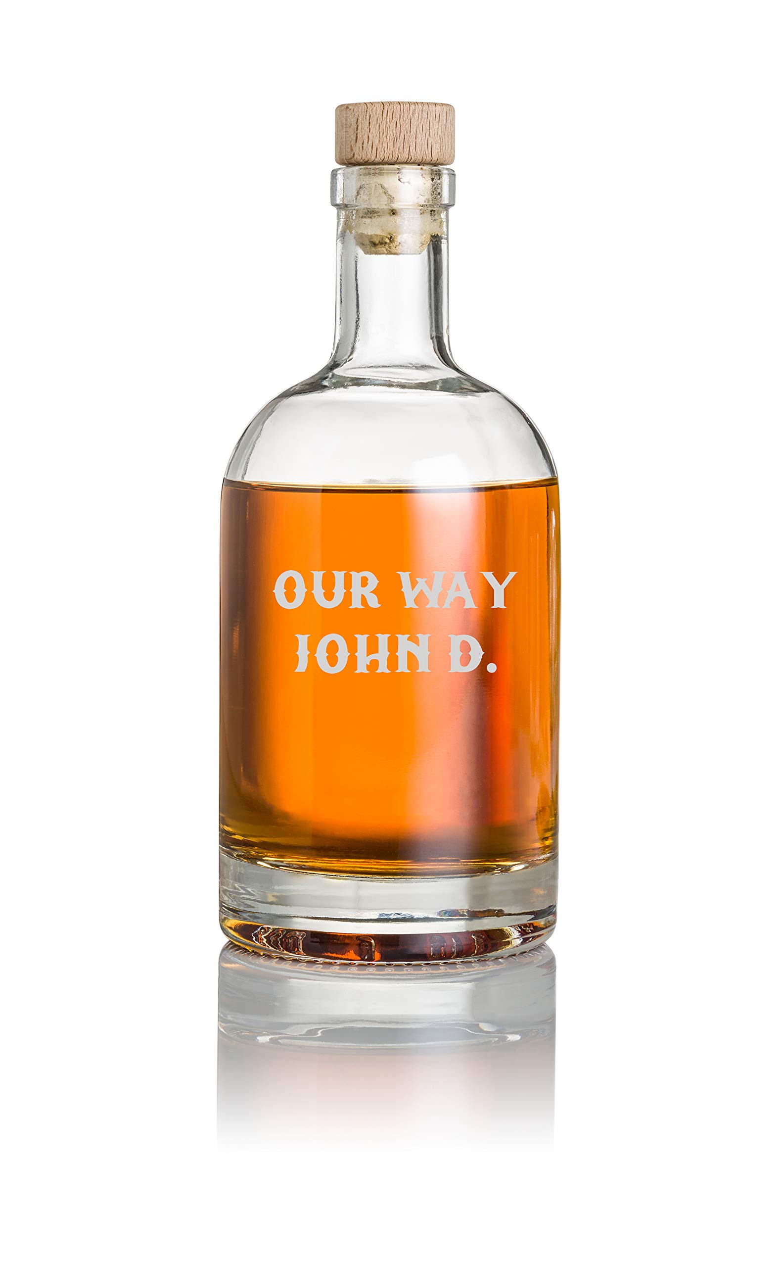 Personalized Whiskey Bourbon Glass Bottle - Custom Engraved