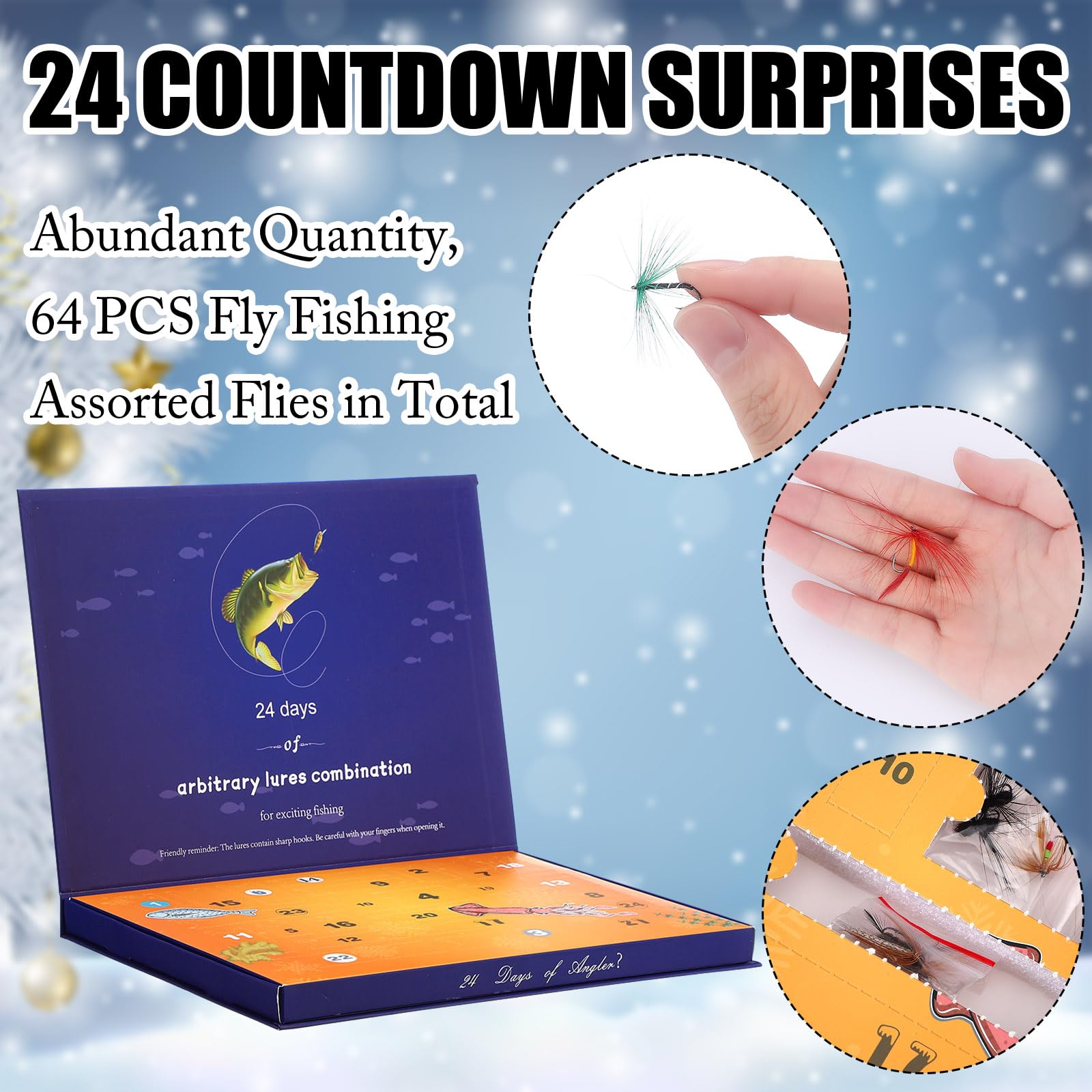 Fliegenfischen Adventskalender 2025 - 24 Tage Mit 64 Ködern Für Angler