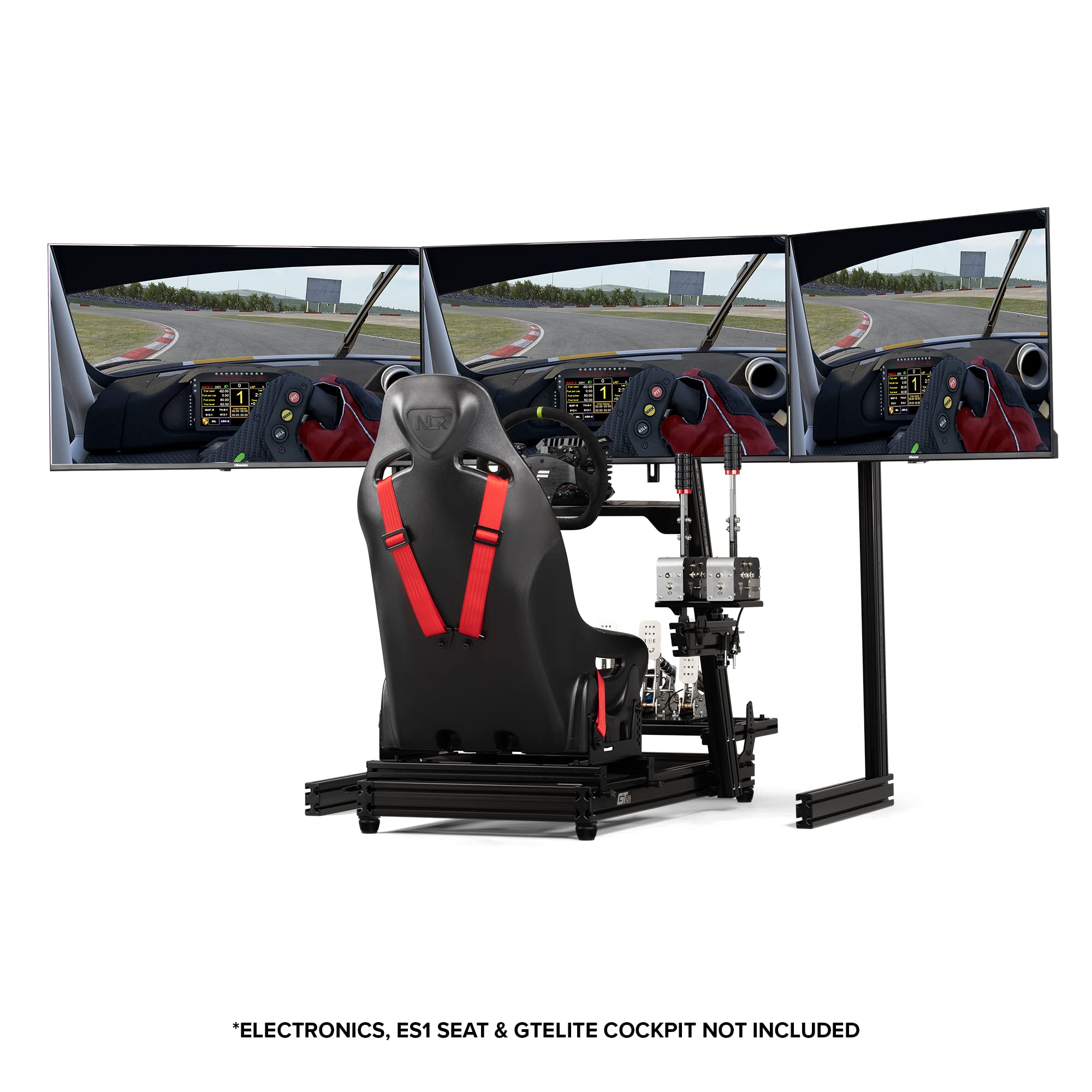 Next Level Racing Elite Freestanding Complete Triple Monitor Stand - Black (NLR-E036)