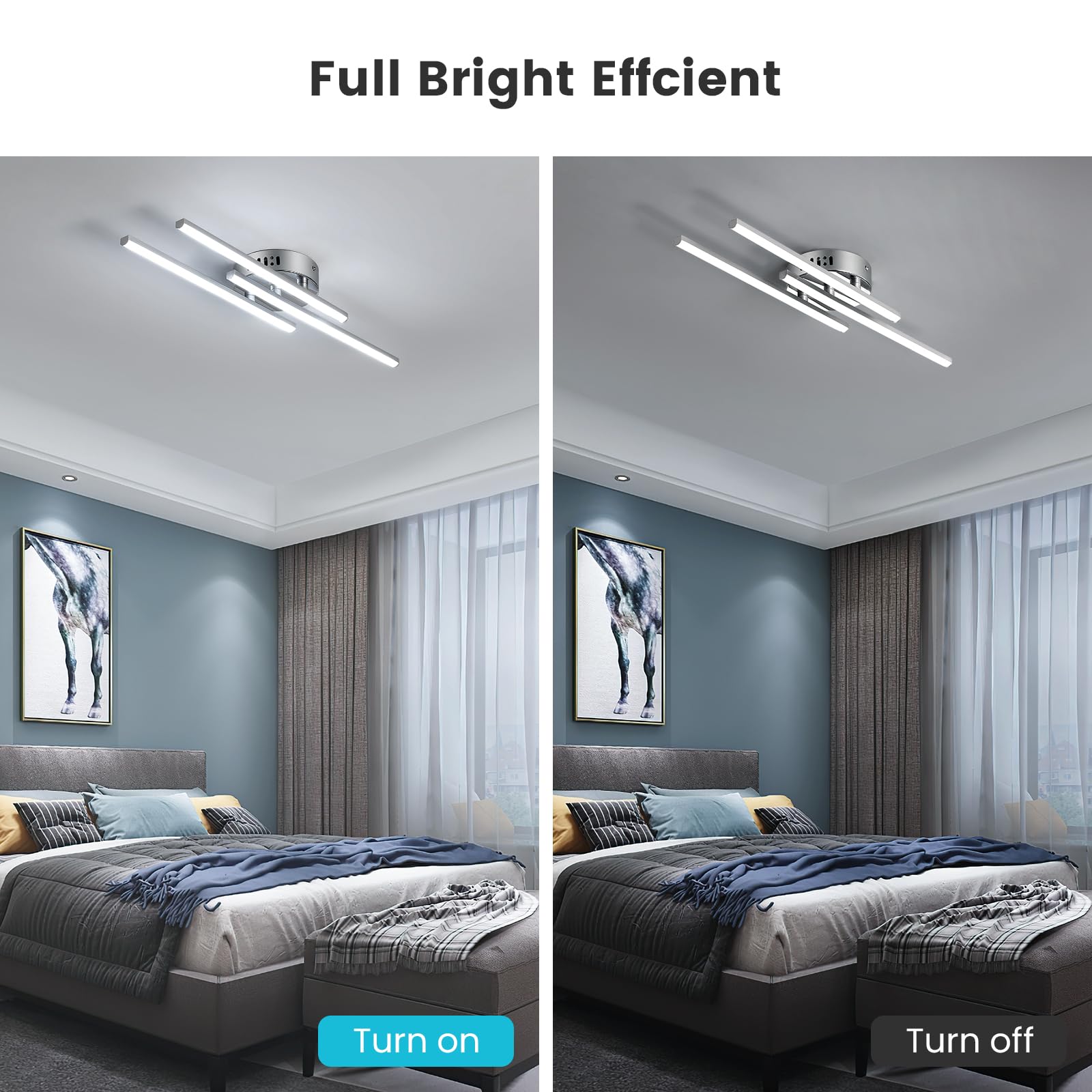 Comely Plafoniera LED Soffitto 18W, 3 Luce Lampada da Soffitto LED, Lampadario LED Soffitto Moderno 6500K Bianco Freddo 1680 Lumen per Cucina, Camera da Letto, Balcone, Corridoio