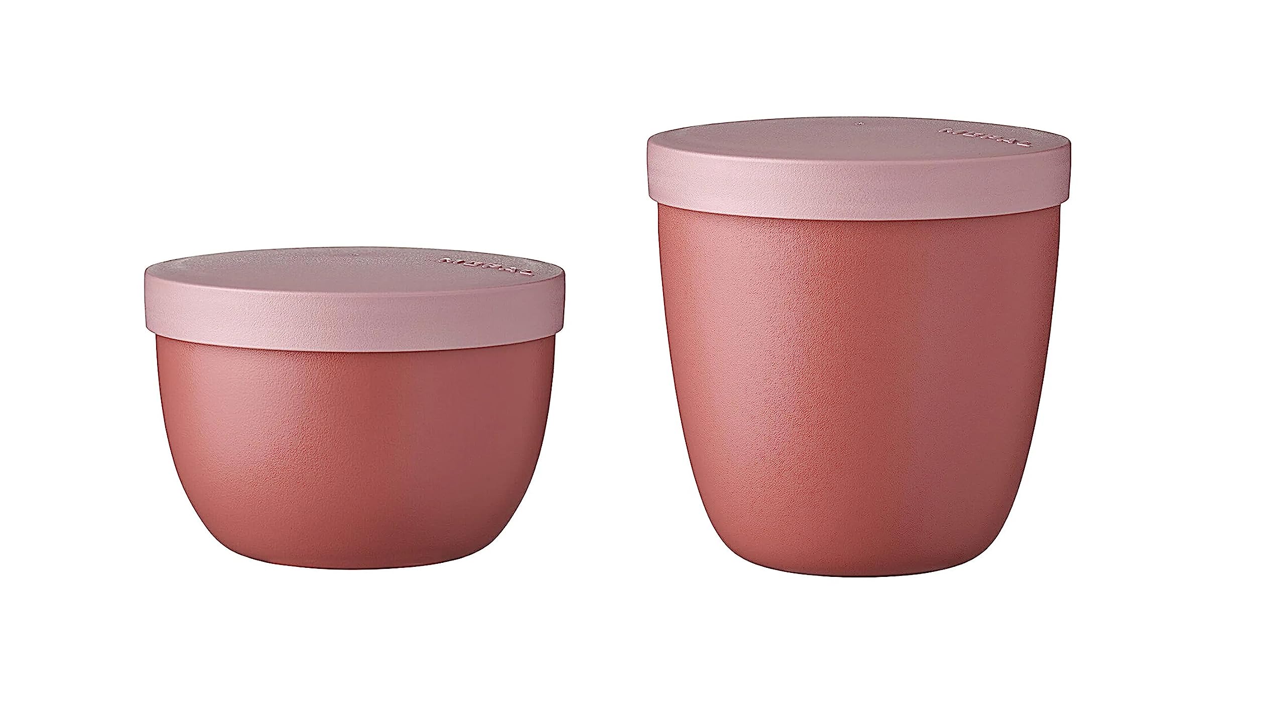 Mepal - Snackpot Duo Pack Ellipse - Praktischer Behälter zum Aufbewahren und Transportieren von Lebensmitteln - Gefriergeeignet - Spülmaschinenfest - Vivid Mauve