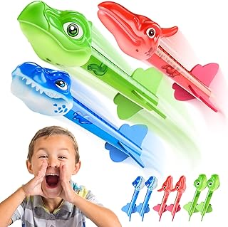 Anginne Dinosaur Stomp Toys Rocket Refill - 6 EVA Waterproof Refill Rockets - Rocket Launcher Soars 50 Ft - Fun Outdoor Game Toy Rocket Launcher for Kids Boys Girls Age 3-12 Years Old