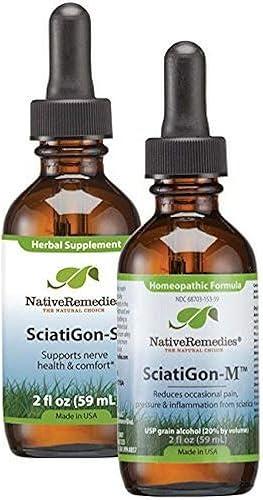 Native Remedies Complete Sciatigon ComboPack - Suplemento de hierbas naturales que ayuda a reducir la presión sobre el nervio ciático y el remedio