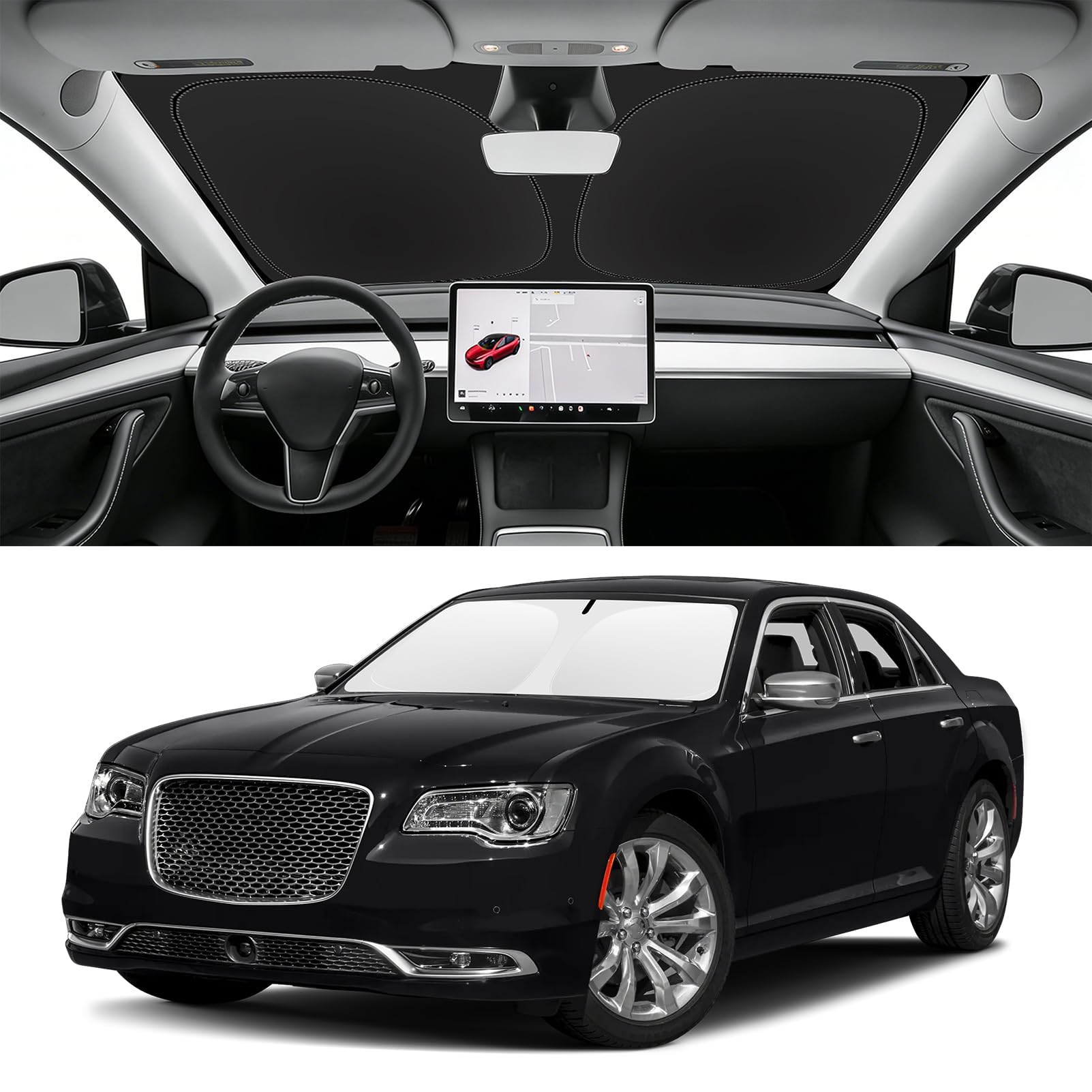 Custom Fit Windshield Sun Shade for Chrysler 300/300C 2011-2023